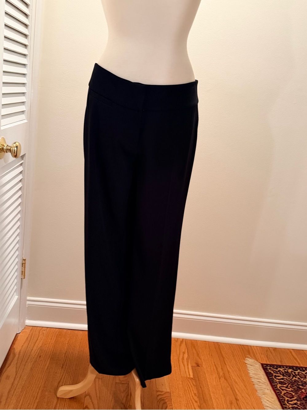 Eileen Fisher Black Wide-Leg Pull-On Pants